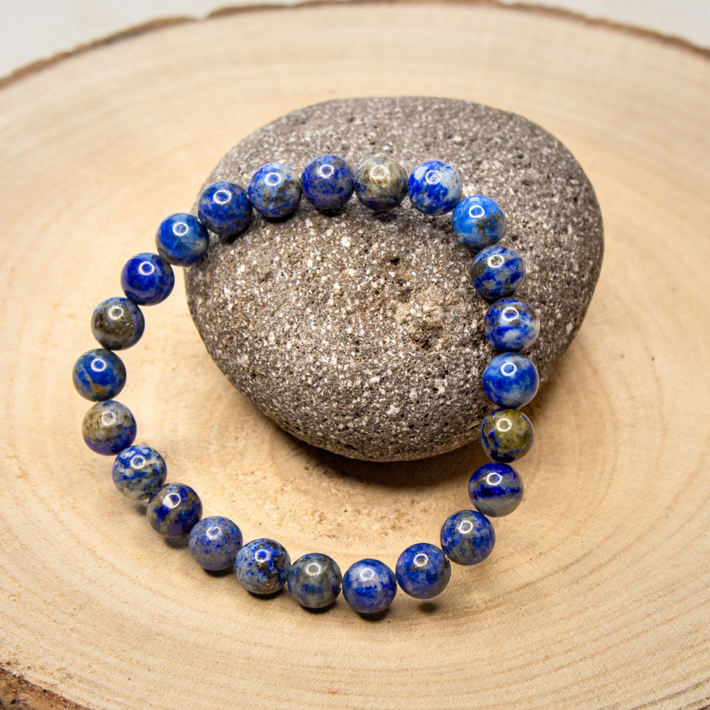 Blue Lapis Lazuli and Hematite Bracelet - Engraved Bracelets for Her -  Talisa